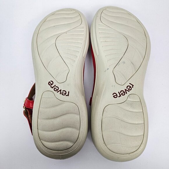 Revere Santa Fe Red Leather Adjustable/T-Strap Comfort Sandal EU 41 W/US 10 W - Picture 10 of 13